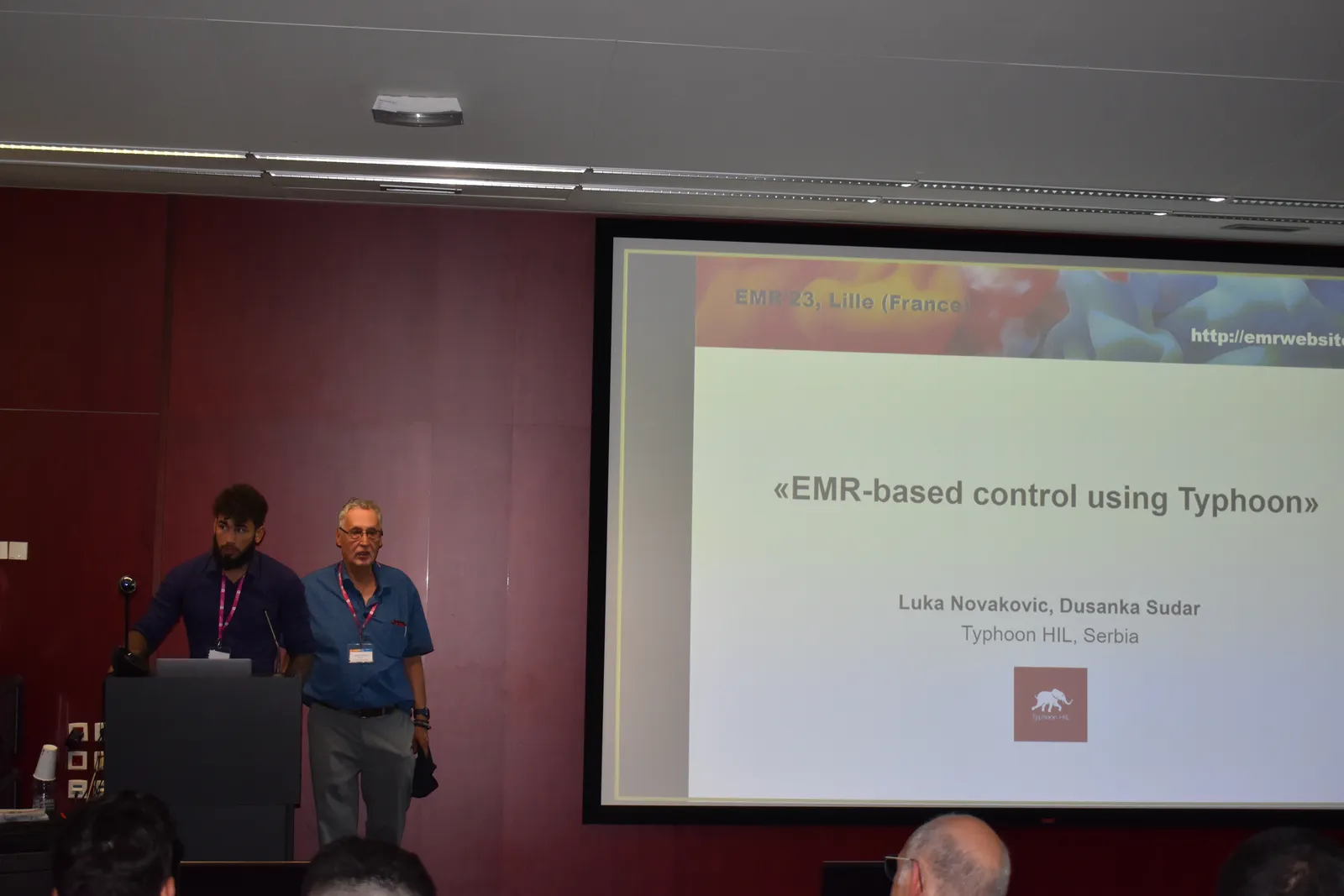 Presenting EMR-based control using Typhoon HIL at EMR 2023 in Lille, France