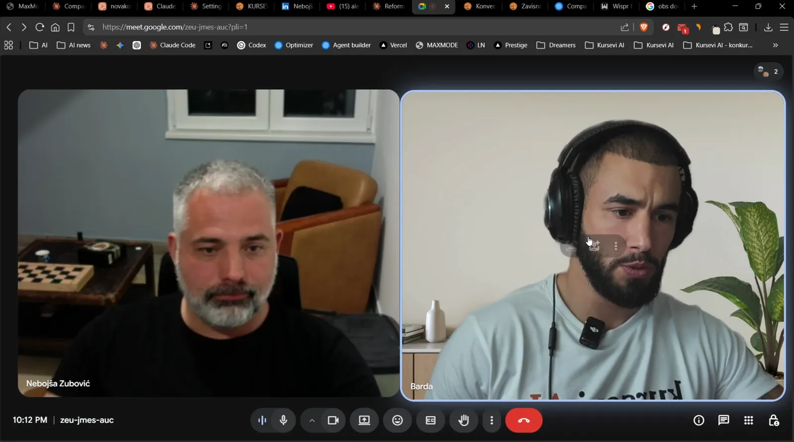 One-on-one AI consulting call with a client