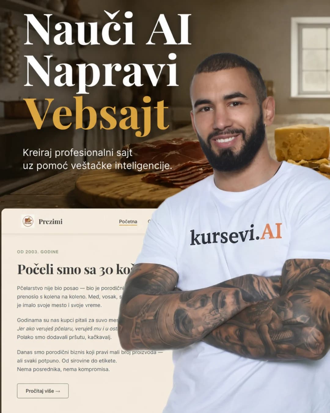 AI website course campaign created for kursevi.ai